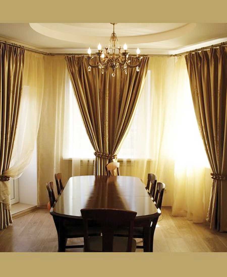 Bay window curtain rods