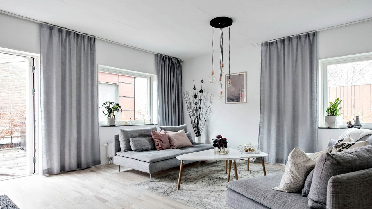 White Walls with Grey Curtains