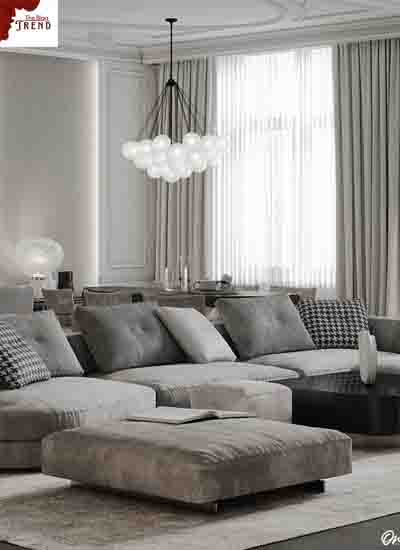 White Walls with Grey Curtains